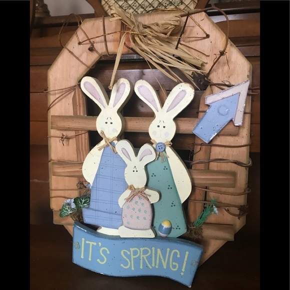 Rare Vintage 1970’s Wooden Rabbit Door Display - Picture 3 of 8